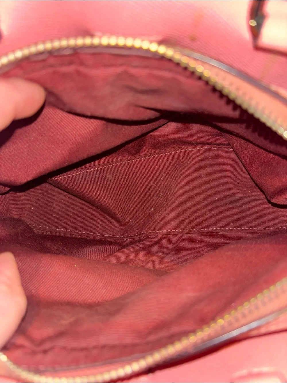 Coach Pink Floral Appliqué Satchel with Red & Cream Accents